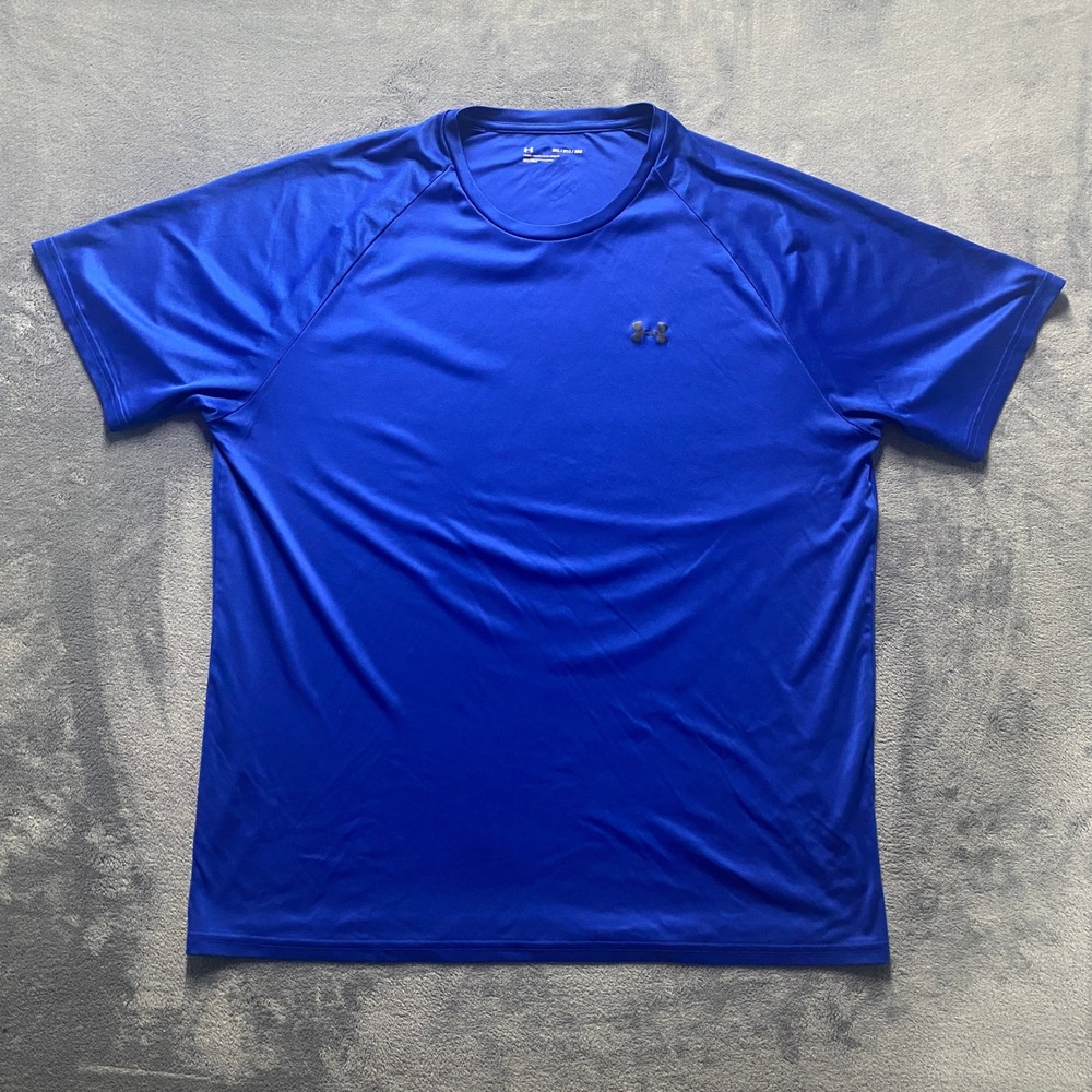 Under Armour T-Shirt Mens 3XL Blue Excellent Loose Fit Tech Short Sleeve 1327965